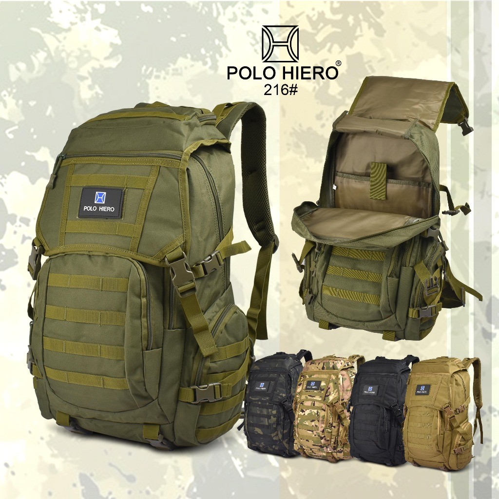Polo Hiero Tas Ransel Army Polo Hiero 216 Tas Backpack Camoflage Pria