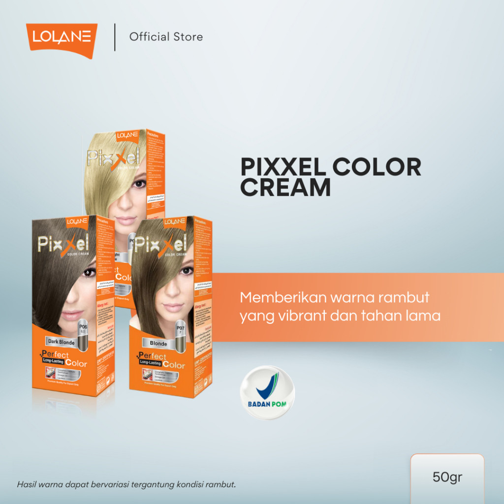 Lolane Pixxel Color Cream 50 gr + Oxymilk | Cat Rambut Lolane FREE / GRATIS Oxidant | Pewarna Rambut