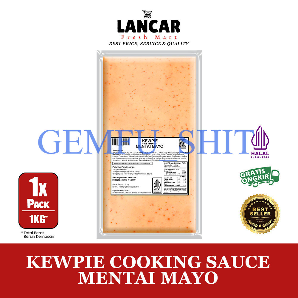 KEWPIE COOKING SAUCE MENTAI MAYO 1KG/ KEWPIE SAUS MENTAI 1KG