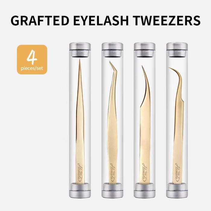 HEMOLA PINSET GOLD PINSET EYELASH EXTENSION GOOD QUALITY - LURUS