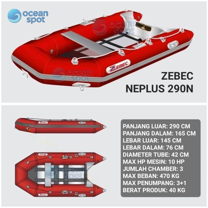 Perahu Karet LCR ZEBEC NEPLUS 290N ( Inflatable Boat 290 CM ) ( ocean spot )