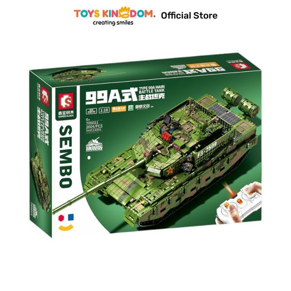 Toys Kingdom Sembo Block Type 99A Main Battle Tank Set 2604 Pcs 705021 - Hijau Kids Toy Toys Block B
