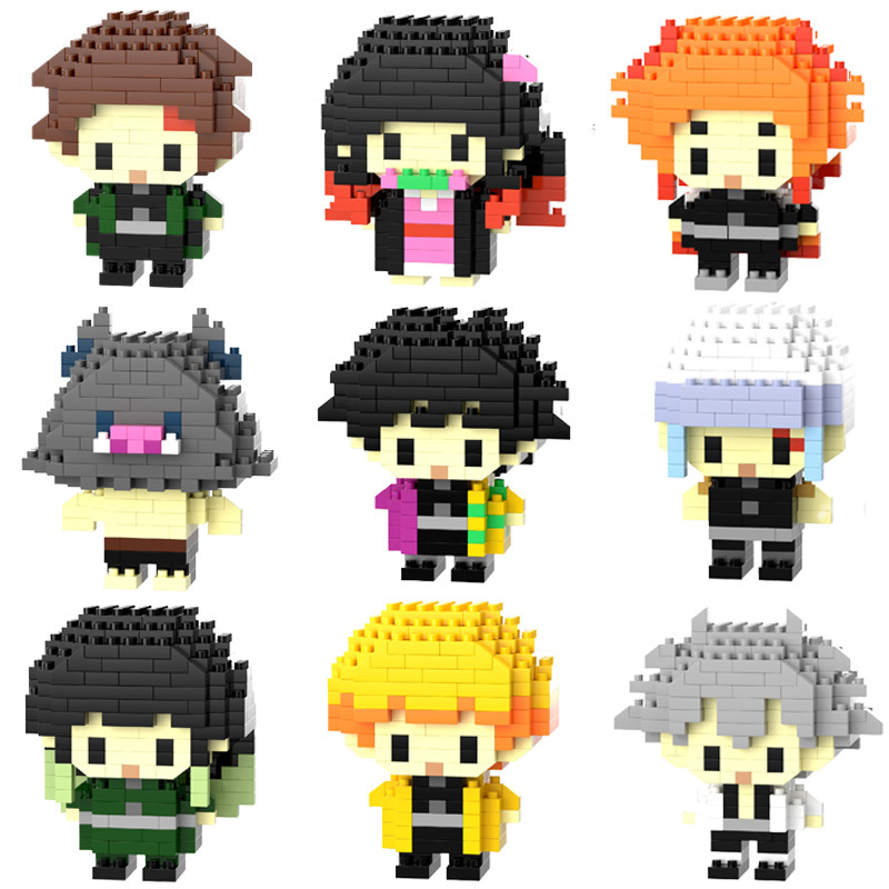 Anime Q Posket Deman Slayar lego 6cm Building Blocks Wholesale Japanese Sets Kimetsu No Yaiba Small 