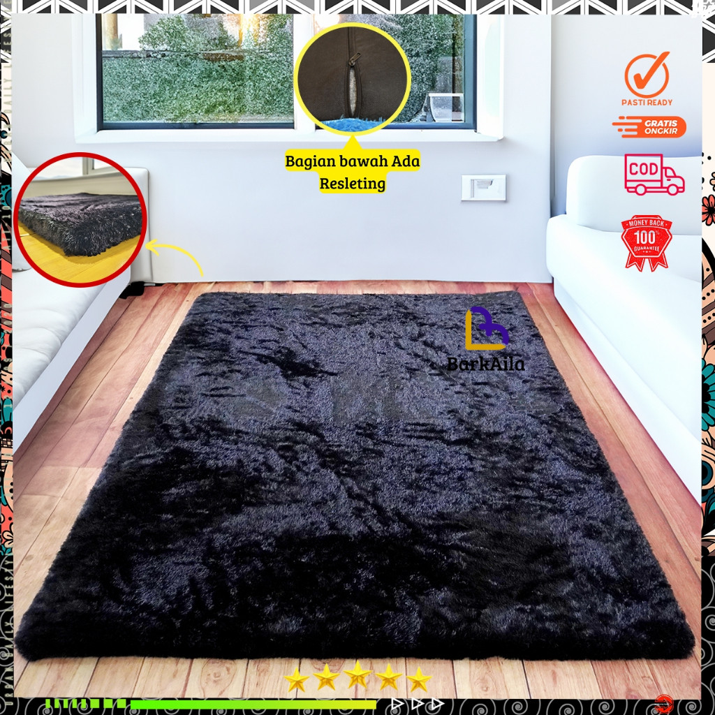 JANGANLIRIK Karpet Bulu Rasfur Lembut 160x100x3.5cm