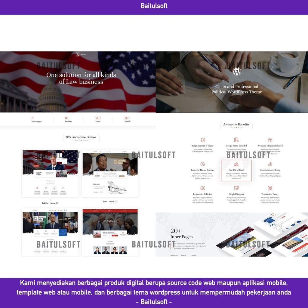 TEMA WEB POLITIX - POLITICAL CAMPAIGN WORDPRESS THEME D5193 BAITULSOFT LISENSI ORIGINAL FULL VERSION