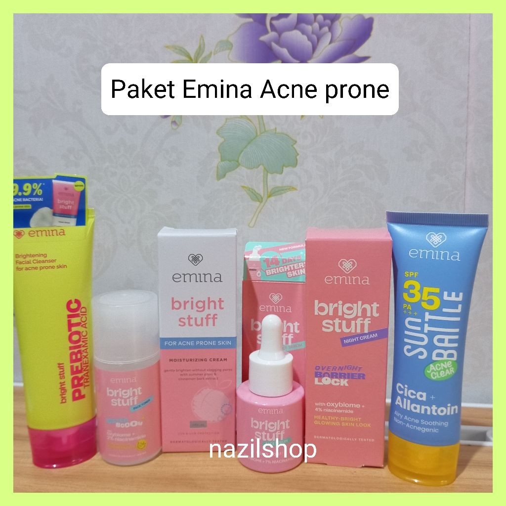 Paket Emina Bright Stuff Acne - Skincare Remaja - Untuk Kulit Cenderung Berjerawat Original