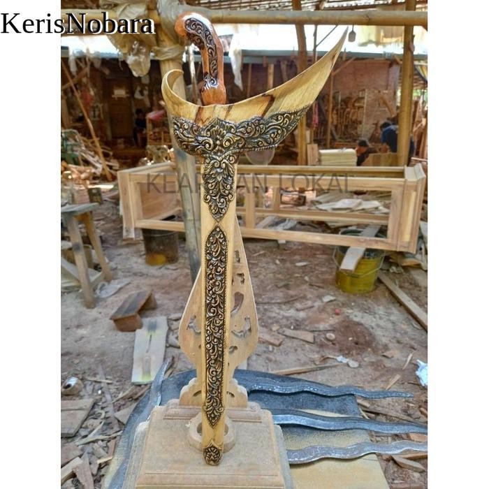 warangka keris ladrang ukir ukiran kayu jati termurah gratis lubang pakem solo KF34321 KNS1
