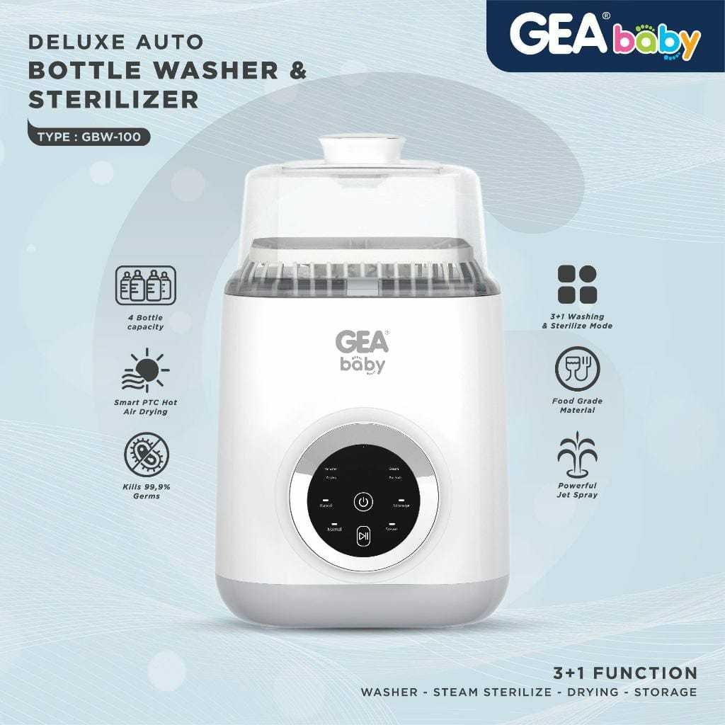 GEA BABY 1002 GBW-100 DELUXE AUTO BOTTLE WASHER & STERILIZER WHITE
