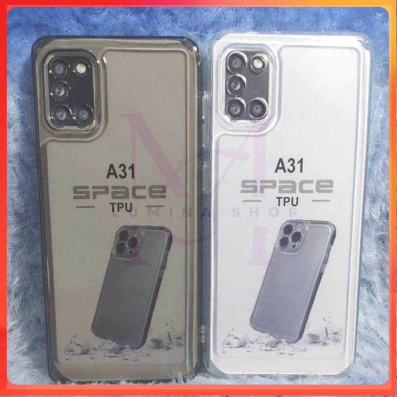 PROMO+COD SoftCase/Silikon Bening Black Space hp SAMSUNG A31 Casing TPU bening  Clear space