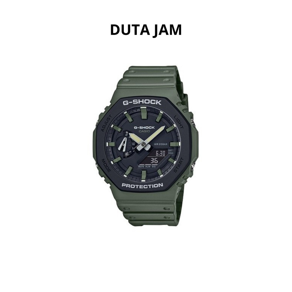 JAM TANGAN PRIA GSHOCK G-SHOCK GA2110SU-3AD GA-2110SU-3AD GREEN RESIN STRAP