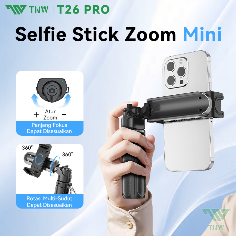 TNW T26Pro 3 In 1 Extendable Grip Tripod Mini Selfie Stick Zoom Remote Control Tripod Tongsis Tripod