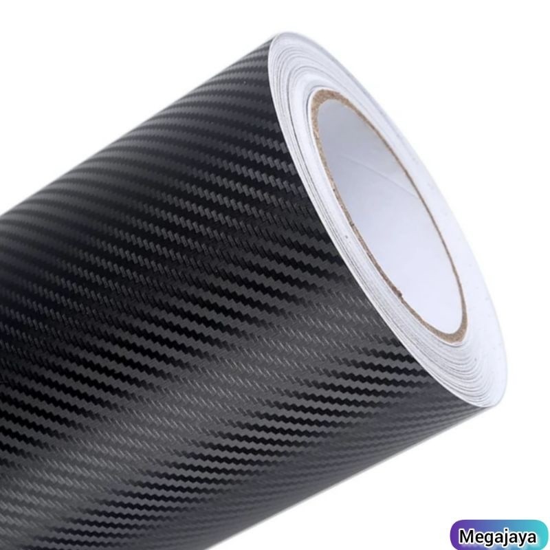 Stiker Skotlet Karbon 3D Hitam L 45cm Panjang 1Meter Include Lem tahan panas