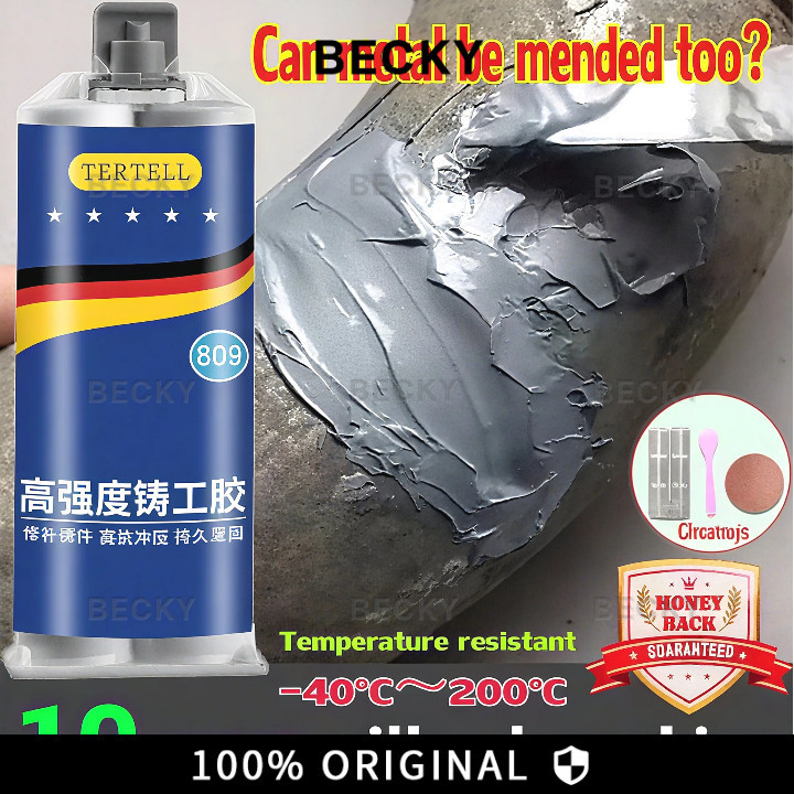 BECKY 1SET Lem AB Besi 100g Super Kuat - Tahan Panas Anti Bocor Untuk Besi Aluminium Logam Kayu Kaca