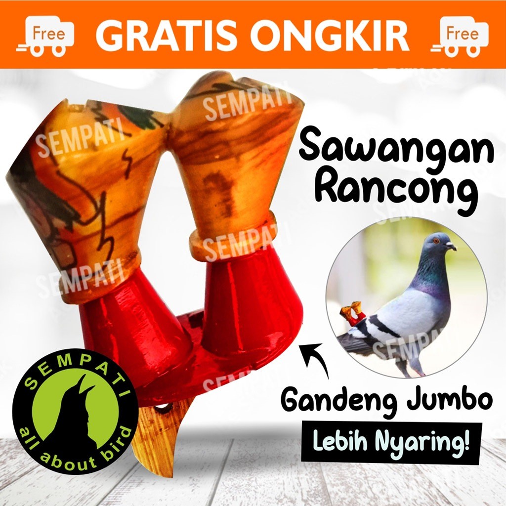 SEMPATI Sawangan Gandeng Rencong Cakmat Burung Merpati Bahan Kayu Lubang 1 Hatong Hotang Peluit Plui