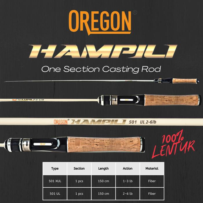 OREGON HAMPILI 501 JORAN PANCING UL CASTING ULTRALIGHT ONE SECTION PANJANG 150 CM 100% LENTUR Pusat 