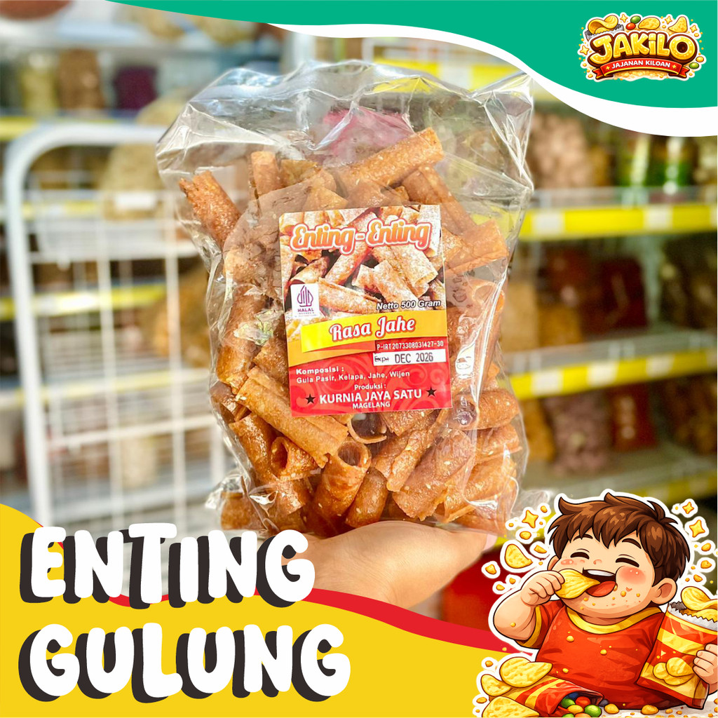 Ting Ting Gulung Wijen 250gr Enting Enting Wijen Jahe Kacang - JAKILO Jajanan Kiloan