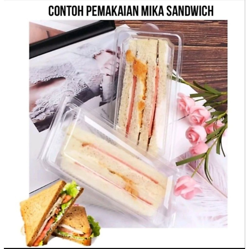 (Isi 50pcs) Mika Sando / Mika Sandwich Segitiga /Tray Roti Segitiga / Mika Roti