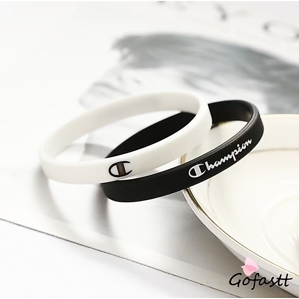 LAND ID Gelang Couple Hitam Putih/Gelang Karet Silicon Sederhana/Gelang Pasangan Hitam Putih