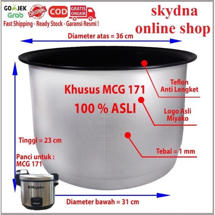 Panci Teflon Magic Com Rice Cooker Miyako 20 Liter MCG-171 - 100% ORI