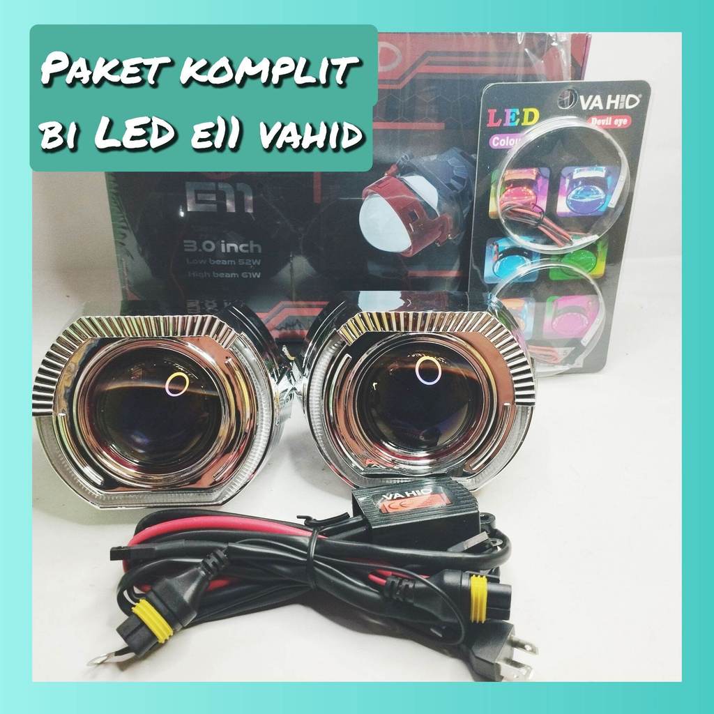 bi led e11 Vahid|paket komplit|3 inch purple lens|led projector