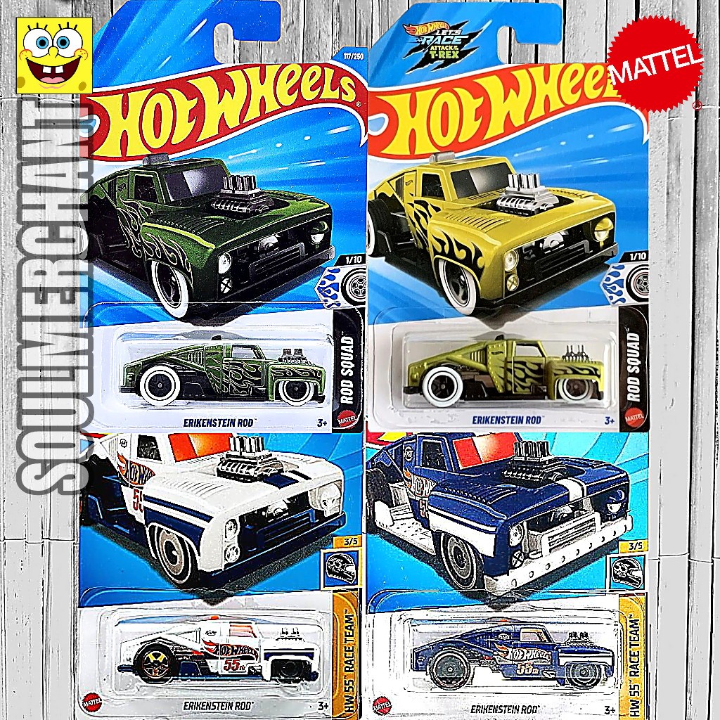 HOT WHEELS ERIKENSTEIN ROD BIRU PUTIH HOTROD ORIGINAL
