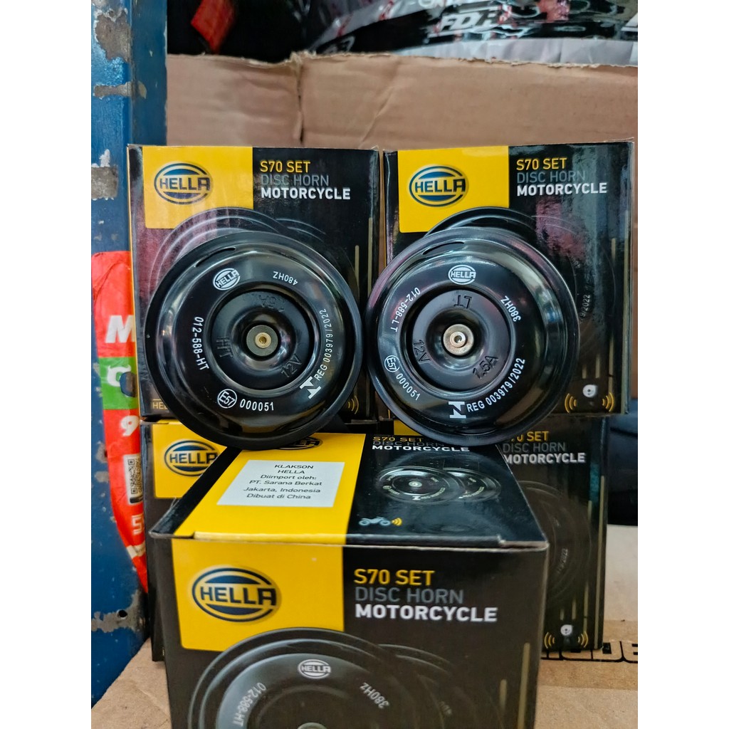 KLAKSON DOUBLE HELLA 12V HELLA MOTORCYCLE DOUBLE HORN 12V HELLA S70