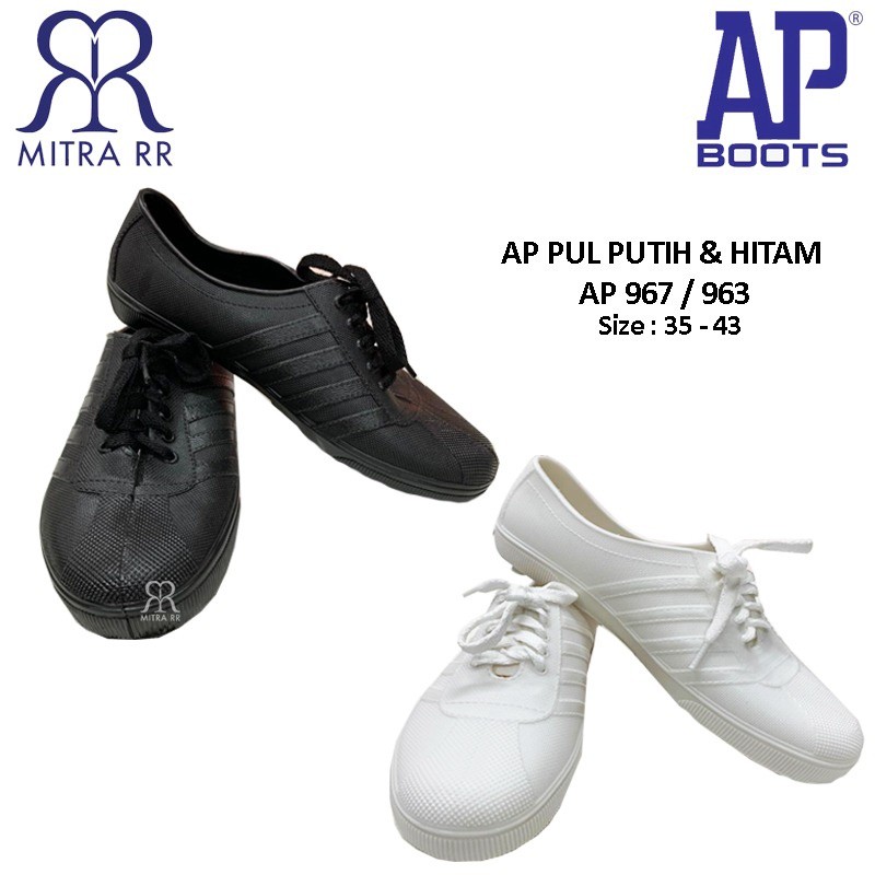 Sepatu Karet AP Boots Multi Fungsi- AP PUL BOLA 967 Hitam / 963 Putih dan Cream AP Boot Sepatu Petan
