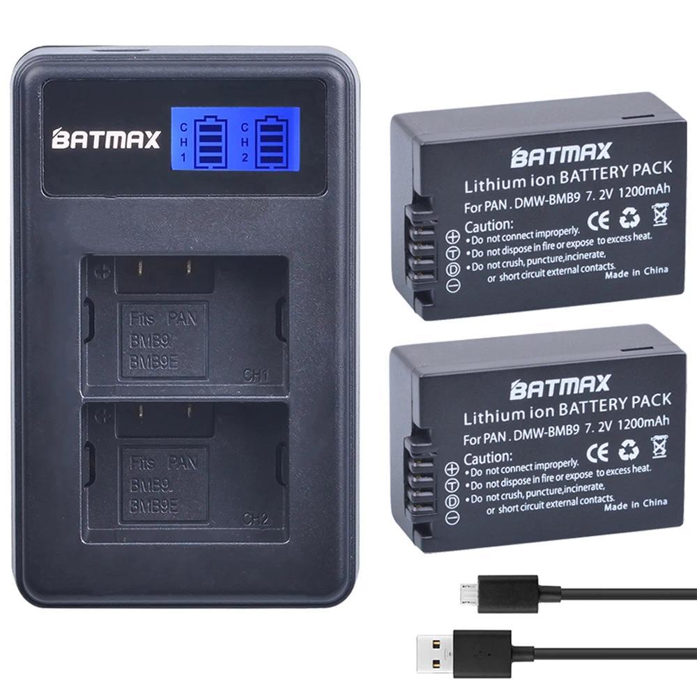 2pcs DMW-BMB9 DMW-BMB9E DMW BMB9 Battery +LCD Dual Charger for onic Lumix DMC FZ40K FZ45K FZ47K FZ48