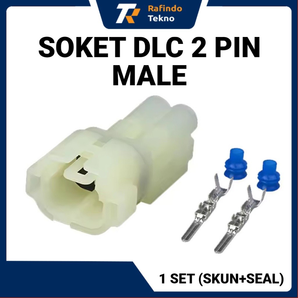 Soket DLC 2 Pin Male Putih 1 Set - Soket DLC Honda ADV PCX Waterproof