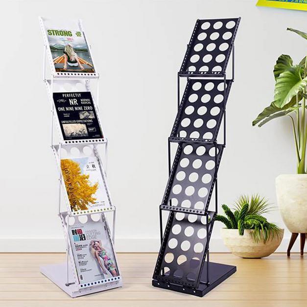 Rak Brosur Lipat A4 Aluminium Acrylic Display Brosur Standing Banner Booklet Holder 4 Susun 7 Susun