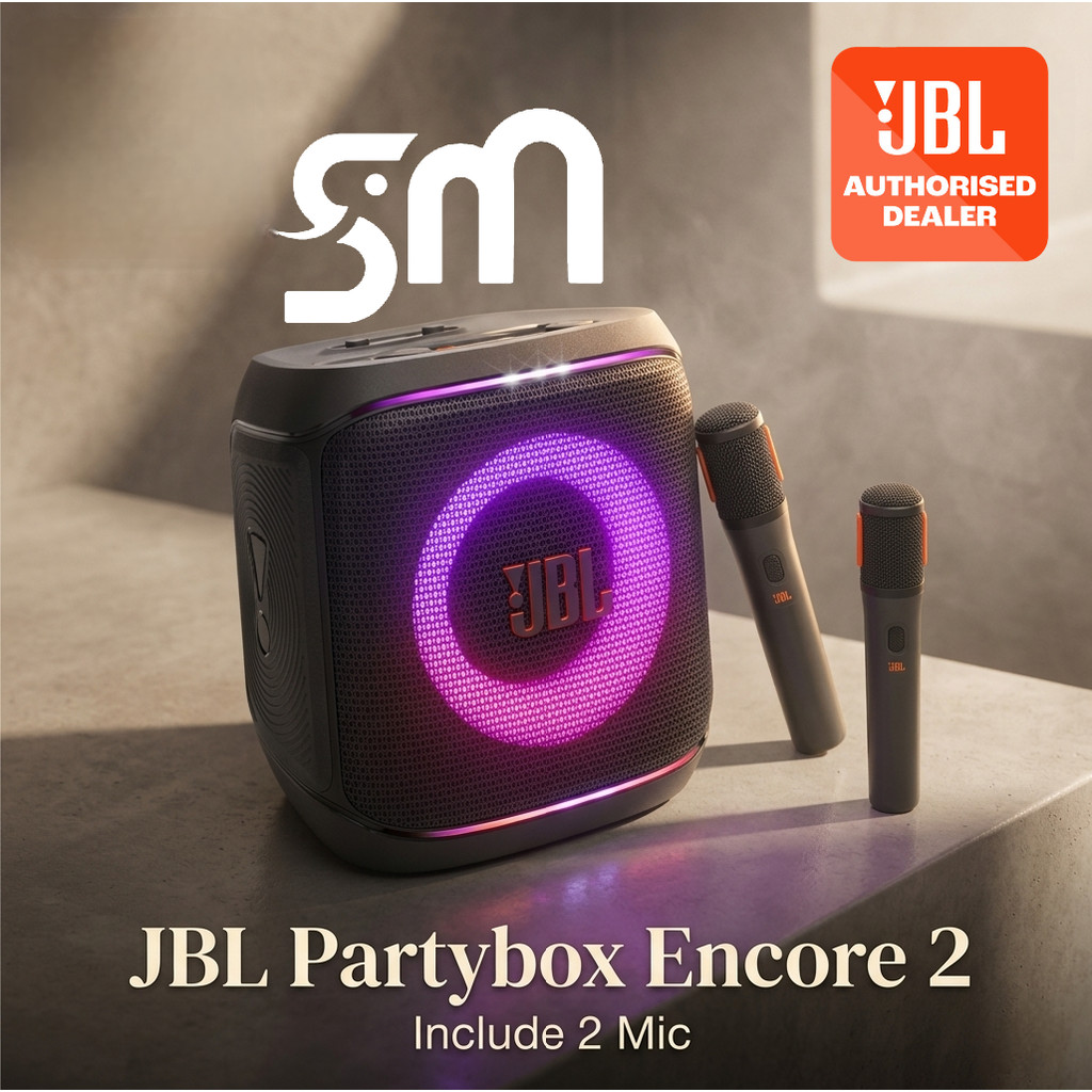 Speaker Portable JBL Partybox Encore 2 with 2 mic Wireless Encore2