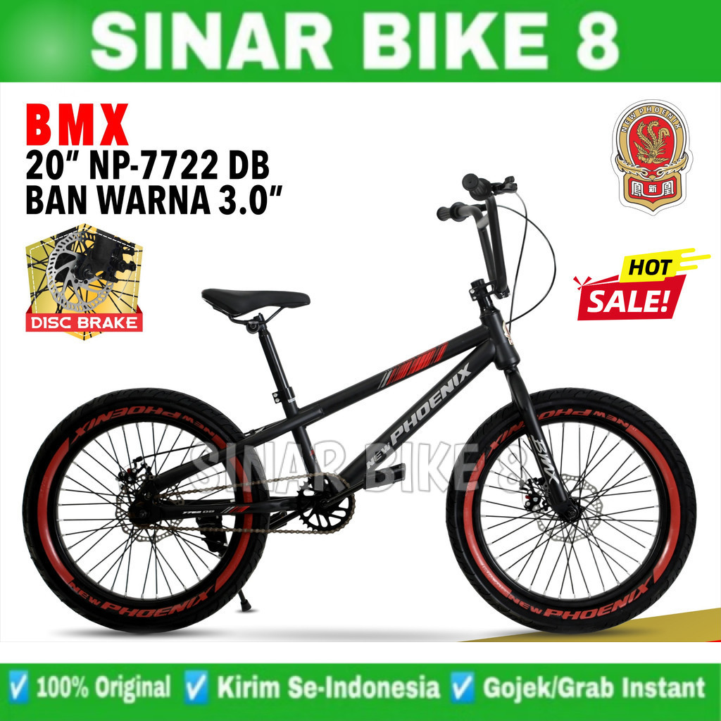 Sepeda Anak Laki BMX PHOENIX NP- 7722 DB Ukuran 20 Inch Ban Jumbo 3.0 Rem Cakram