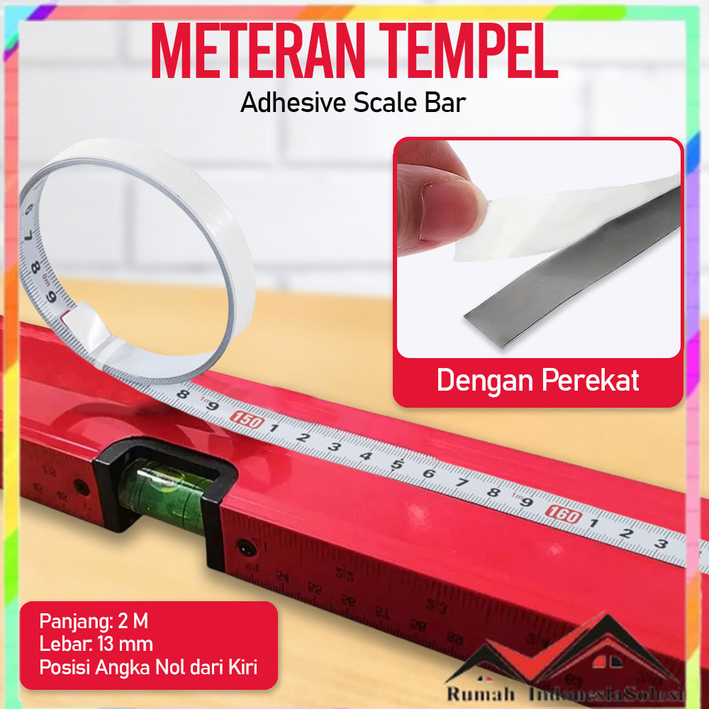 

- BTE Meteran Tempel Adhesive Scale Bar Besi 2M - M002 -
