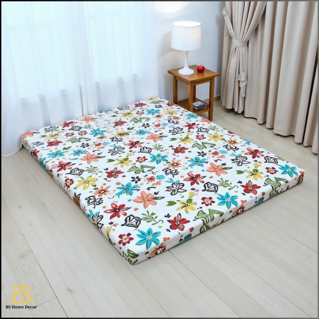 BsHomeDecore - Kasur Lipat Gulung 200x150x3cm Surpet Katun Busa Lantai Motif New Minimalis