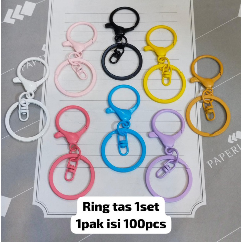 Bahan Ring Ganci 6* 4cm LOBSTER Mix Warna Ring Ganci Gantungan Kunci Besar Kokot
