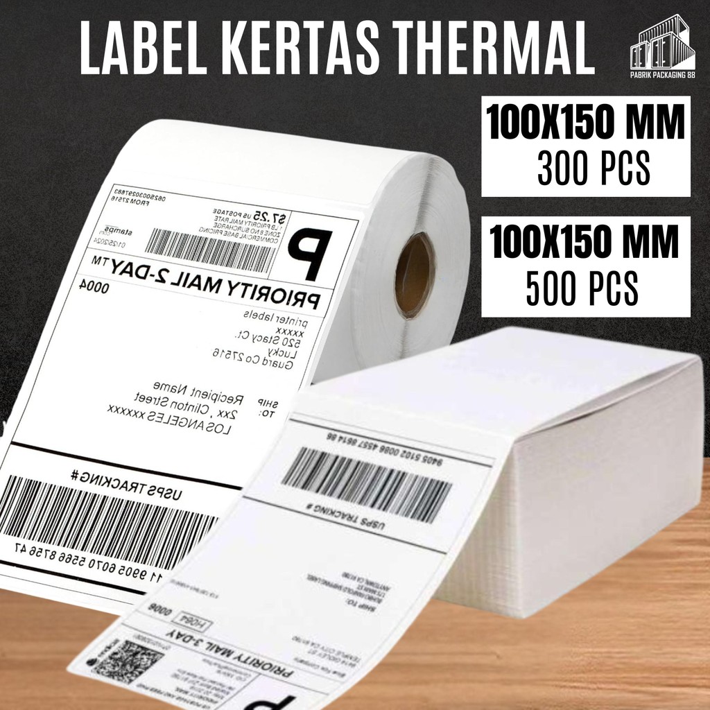 

Kertas Sticker Thermal Label Resi Ekspedisi 500 pcs 100x150 mm 10x15 cm