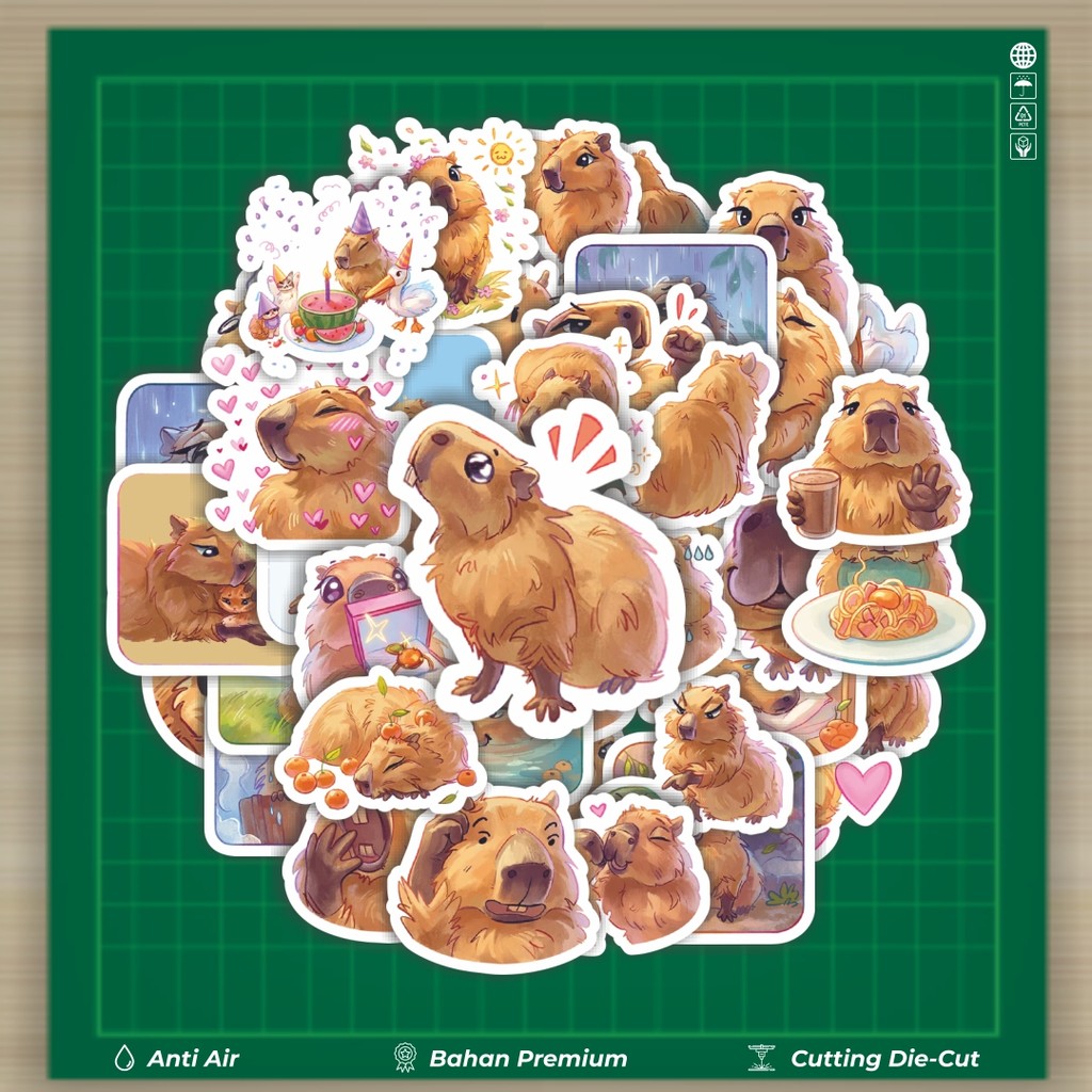 

HOT 50 PCS STIKER Stiker Kartun Carbonara The Capybara Stiker Fashion Cars Decal Dingin Kartu Album Custom Vinyl Anti Air- Sticker Aesthetic Buku Journal Koper Casing HP Tablet Laptop Helm Motor Botol Minum