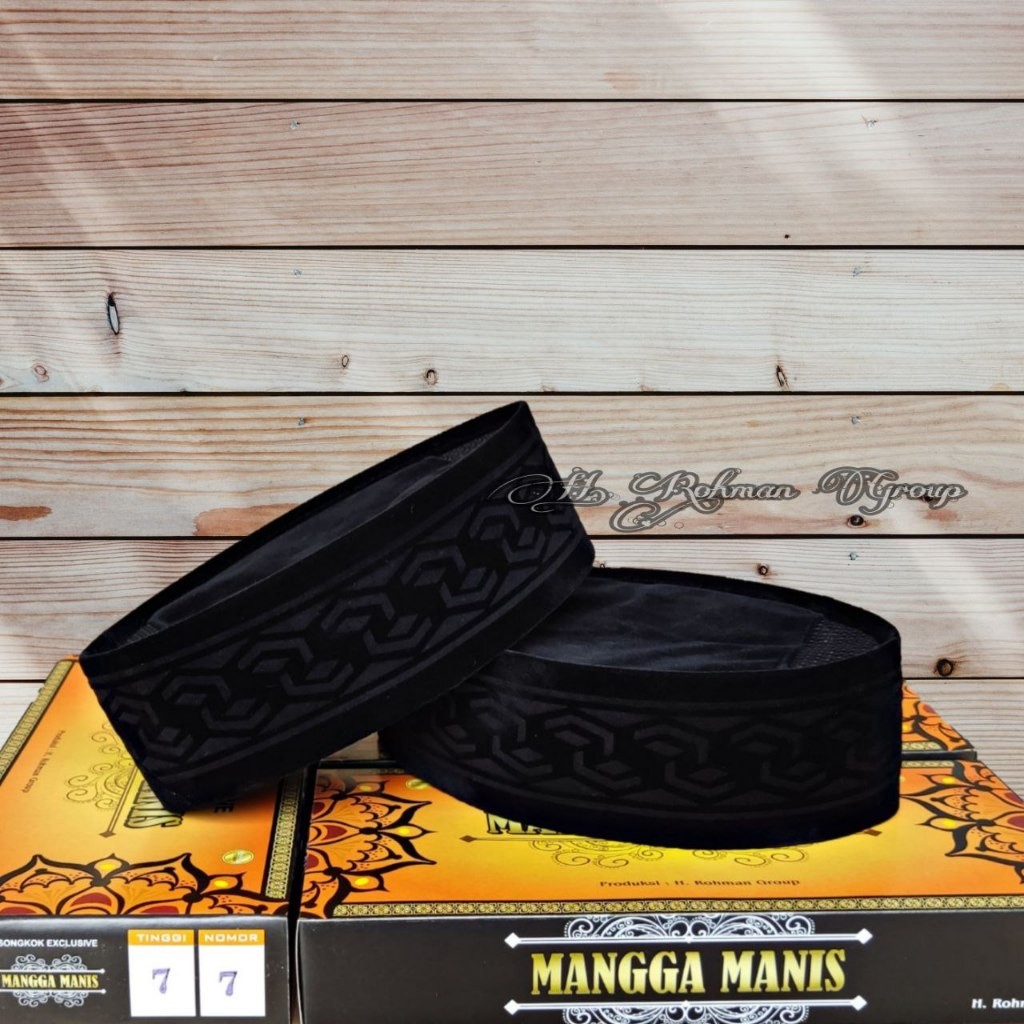 Peci Hitam Motif Soga Laser Tinggi 7Cm 8Cm 9Cm Songkok Hitam Motif Soga Laser Bahan Lembut Premium S