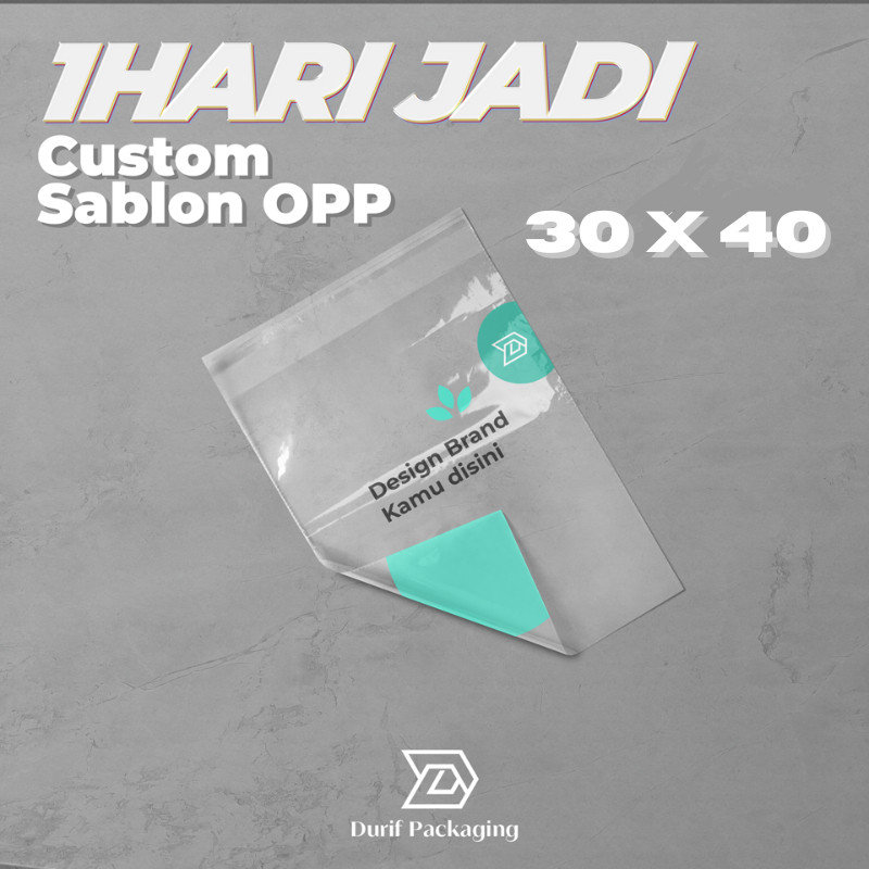 

CUSTOM SABLON Plastik OPP Tebal 40 Mikron Ukuran 30x40 | Plastik Sablon DURIF PACKAGING X RAJA SABLON PLASTIK