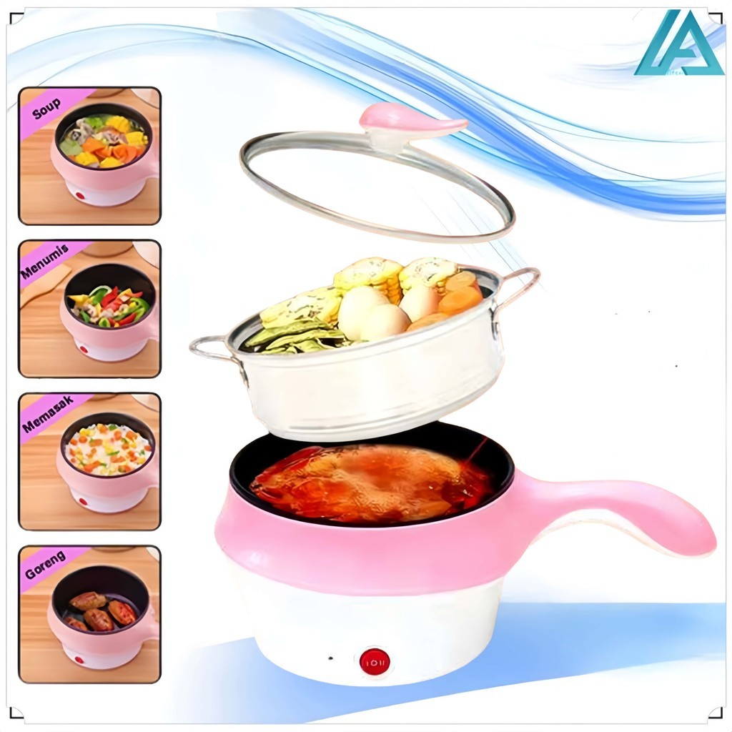 Panci Listrik Kompor Listrik Mini 1.2L Kompor Listrik Pelapis Anti Lengket Multifungsi Asrama panci 