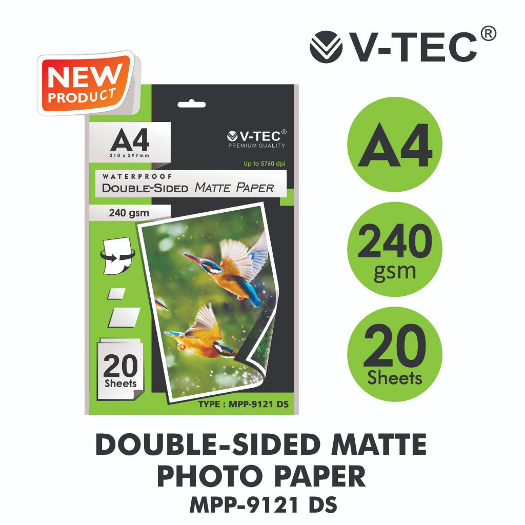 

V-TEC DOUBLE SIDE MATTE PHOTO PAPER A4 240GSM MPP-9121 DS
