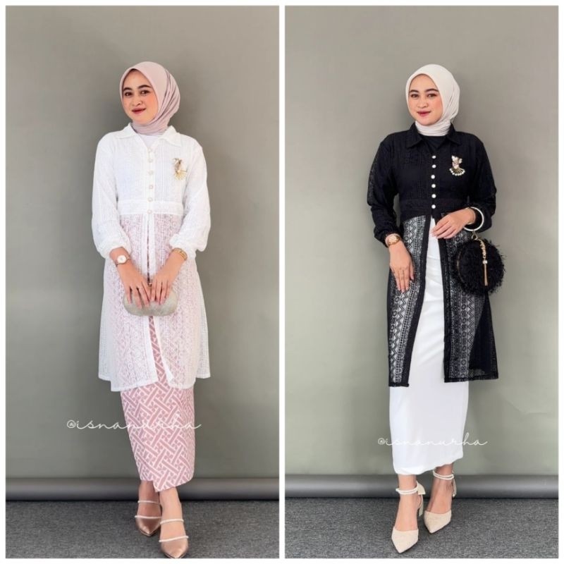 Nata Outer Tunik Brukat Cardigan Brokat Outer Brokat Lengan Panjang outher brukat Outer Kondangan Ou