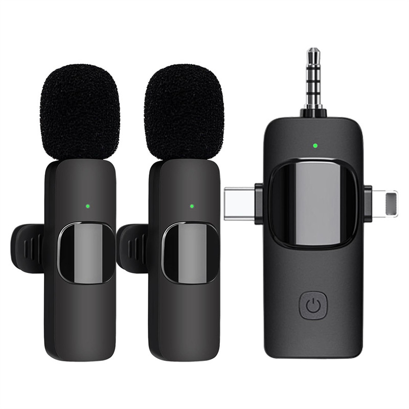 3-In-1 Wireless Lavalier Microphone For Mobile Phone Camera Computer Radio Noise Reduction Mini Micr