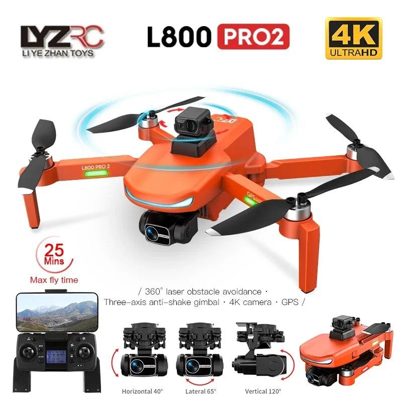 L800 Pro2 Drone Brushless Motor GPS Return Drone 4K HD Dual Camera 360° Laser Obstacle Avoidance 3 A