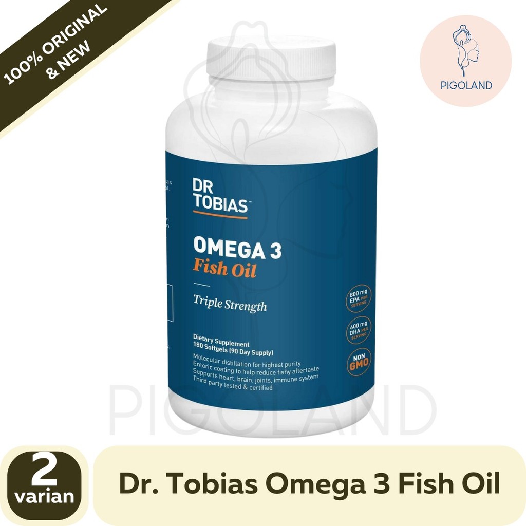 Dr. Tobias Omega 3 Fish Oil Triple Strength 180 butir DHA Minyak Ikan