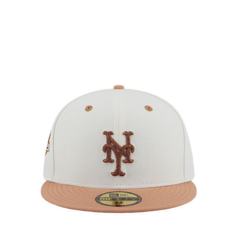 New Era 5950 Pack Wooden New York Mets Men's Cap - Chrome White