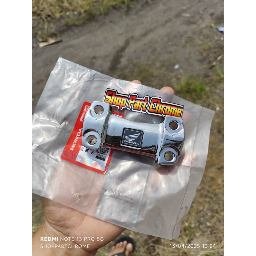 Raiser klem stang stir cb150R K15 versa original AHM CHROME CELUP