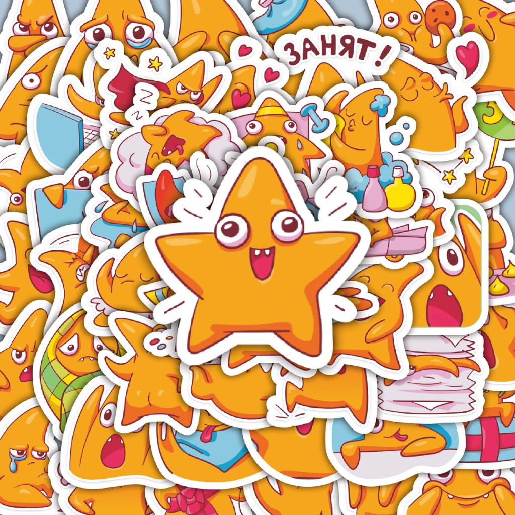 

100PCS Lucu Stiker Kartun Louie The Starfish Stiker Aesthetic Stiker Anti Air Stikers Berperekat Waterproof sticker decal buat Motor Helm Buku Journal Koper Casing HP Laptop Botol Minum Hadiah anak