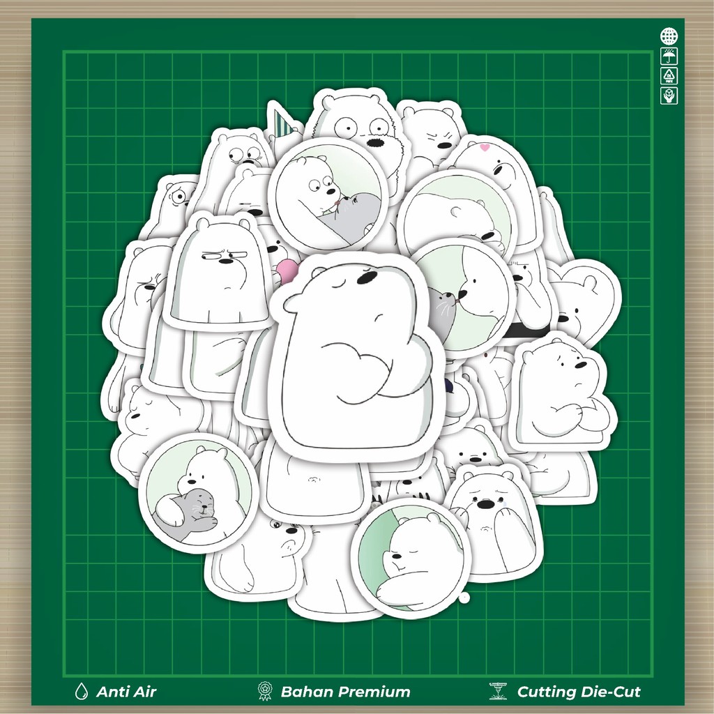 

HOT 50 PCS STIKER Funny Character We Bare Bear The Ice Bear Only Stiker Fashion Cars Decal Dingin Kartu Album Custom Vinyl Anti Air- Sticker Aesthetic Buku Journal Koper Casing HP Tablet Laptop Helm Motor Botol Minum