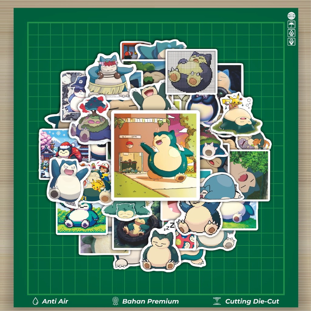 

HOT 50 PCS STIKER Stiker Kartun Snorlax V1 Stiker Fashion Cars Decal Dingin Kartu Album Custom Vinyl Anti Air- Sticker Aesthetic Buku Journal Koper Casing HP Tablet Laptop Helm Motor Botol Minum